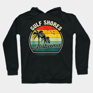 Vintage Gulf Shores Beach Alabama Summer Sunset Palm Tank Top Hoodie